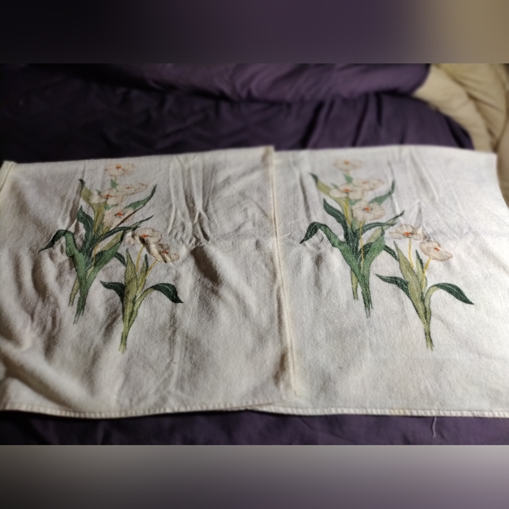 🙂Set of 2 JP Stevens Utica Fine Arts Bath Towels and 4 Washcloths Narcissus